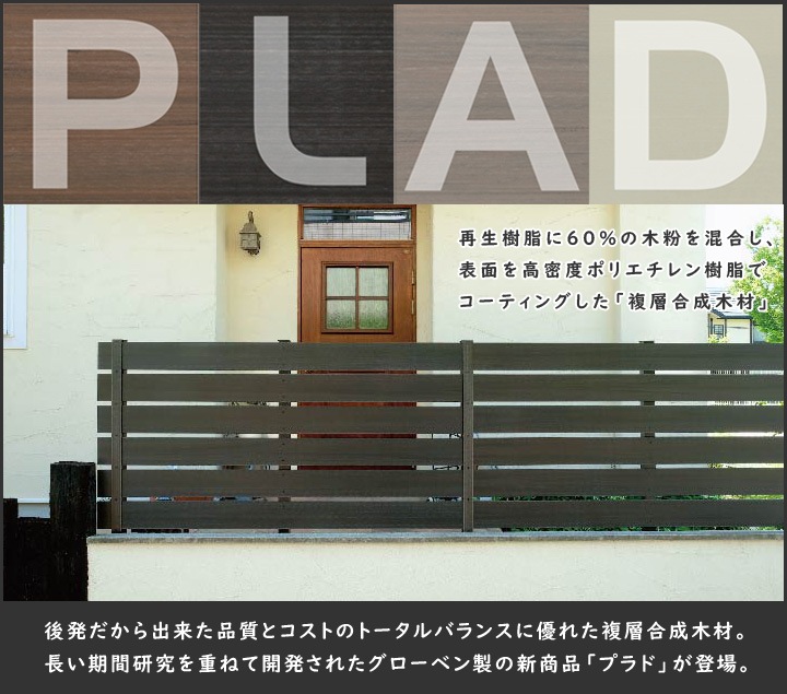最新最全の DIY 建材市場 STYLE-JAPAN-GROUPフェンス 目隠し グローベン プラドプラス 本体 柱 部品 組立て部材セット  長さW4000mm×高さH1620mm 14段 板隙間10mm アルミ入り合成木材 境界