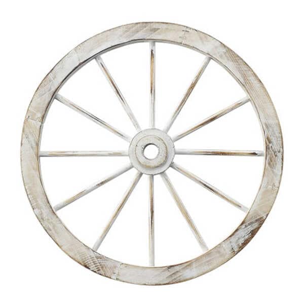 木製 車輪型オーナメント 直径40cm アンティーク置物 飾り/オシャレ