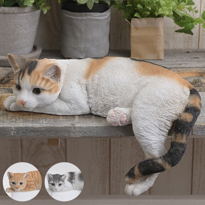 本物そっくり 日本のかわいい猫 だらーん ネコ 置物オブジェ キャット ...