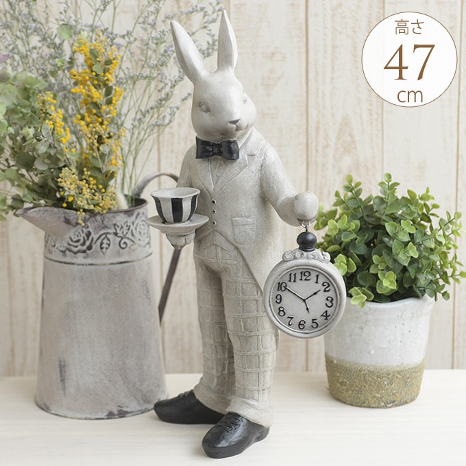 時計ウサギ 紳士の振る舞い 不思議の国のアリス置物 雑貨 うさぎ アンティーク かわいい オブジェ キャラクター すべての商品 ガーデン用品屋さん