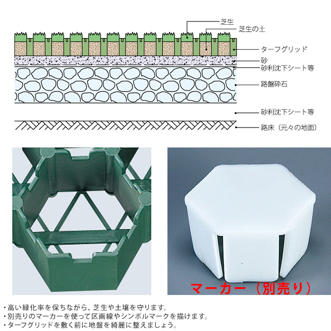 芝生保護材 ターフグリッド 10個入り 駐車場歩道 公園 芝生 守る 土壌 公共 施設 すべての商品 ガーデン用品屋さん