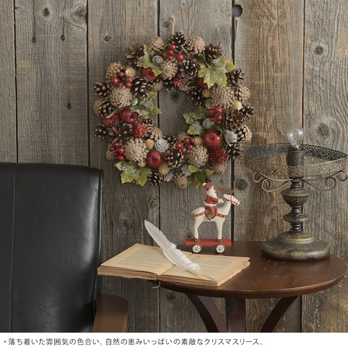 北欧 クリスマスリース 森のみんなの宝物 アップルベリー M クリスマス リース玄関 ナチュラル おしゃれ 飾り Xmas 壁掛け 自然 手作り ハンドメイド 天然 ヨーロッパ ガーデン雑貨 造花 フラワーアレンジ ガーデン用品屋さん