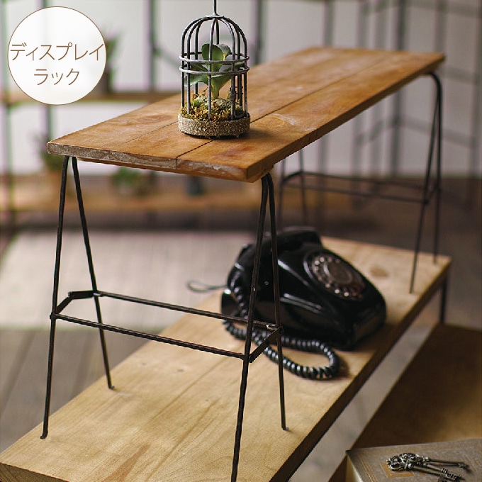 象型 木彫りカウンターテーブル 木製コンソールテーブル 花台 ディスプレイラック机・テーブル