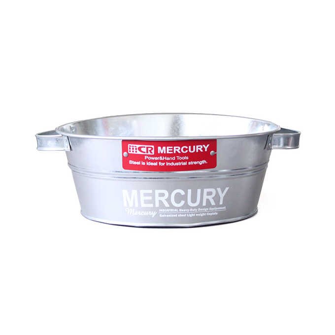 バケツ ブリキ おしゃれ Mercury ブリキバケツ シルバー 直径29 5cm Textホワイト タライ シンプル 容器プランターカバー ガーデン 収納 インテリア 小物入れ 鉢カバー ガーデン雑貨 オーナメント 置物 ガーデン用品屋さん