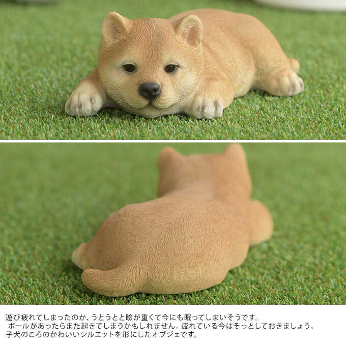 本物そっくり 柴犬 子犬 ひとやすみ 犬 置物グッズ 雑貨 イヌ かわいい オブジェ ドッグ インテリア 飾り ガーデン雑貨 オーナメント 置物 ガーデン用品屋さん