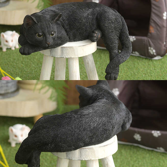 本物そっくり 日本のかわいい猫 黒猫 猫 置物雑貨 グッズ かわいい おしゃれ オブジェ インテリア 飾り オーナメント ガーデニング すべての商品 ガーデン用品屋さん