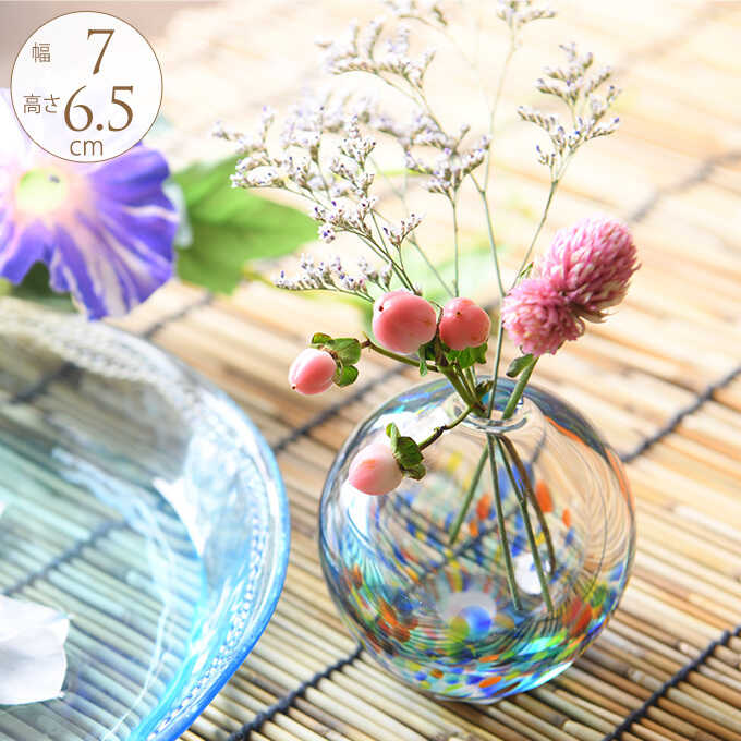 花瓶 一輪挿し ガラス 夏祭りの水風船 夜祭 日本製ガラス花瓶/おしゃれ