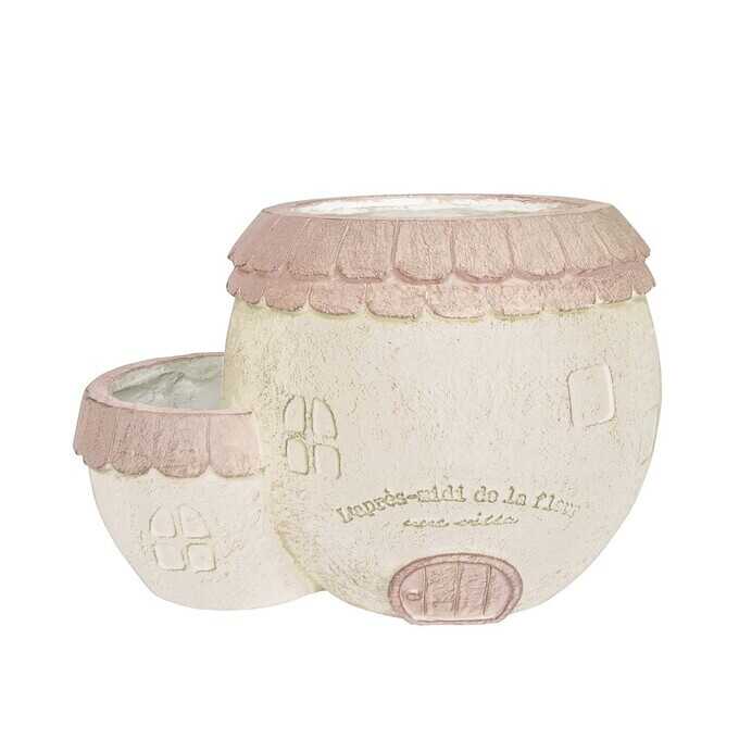 絵本の世界 プランター 森のメルヘンハウス 2ルーム ポット 幅35cm ベージュ おしゃれ 鉢北欧 底穴あり 小さい ガーデン 雑貨 ガーデニング プランター鉢 ポット ガーデン用品屋さん