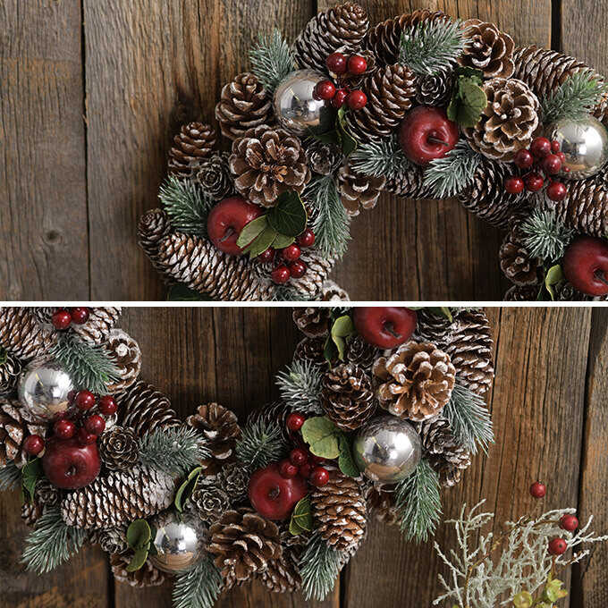 クリスマスリース 北欧 赤リンゴ ビタミン豊富な森のデザート M 直径32cm クリスマス雑貨リース おしゃれ 壁掛け 飾り クリスマス 雑貨 インテリア ナチュラル ガーデン雑貨 シーズン雑貨 ガーデン用品屋さん