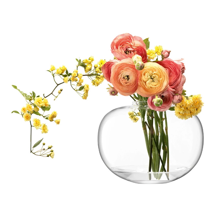 LSA International フラワーベース FLOWER フラワー Curved BOUQUET VASE 花瓶 H20cm  透明ガラス/おしゃれ/シンプル/ガラスベース/北欧/北欧インテリア/フラワーアレンジメント/水耕栽培/ハイドロカルチャー/ | グリーン/ガーデニング