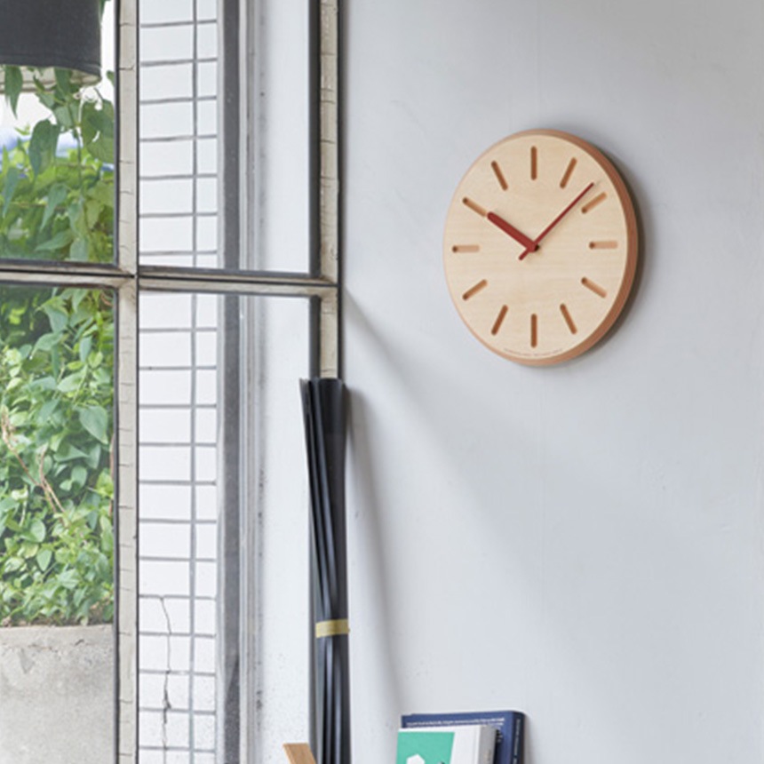 Lemnos レムノス 壁掛け時計 おしゃれ 木製 Paper-Wood CLOCK