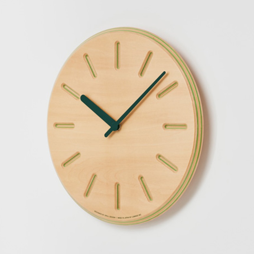 Lemnos レムノス 壁掛け時計 おしゃれ 木製 Paper-Wood CLOCK dent