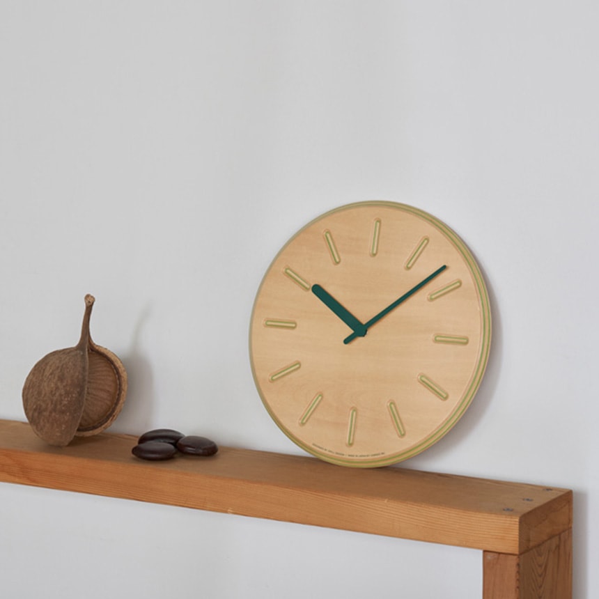 Lemnos レムノス 壁掛け時計 おしゃれ 木製 Paper-Wood CLOCK dent