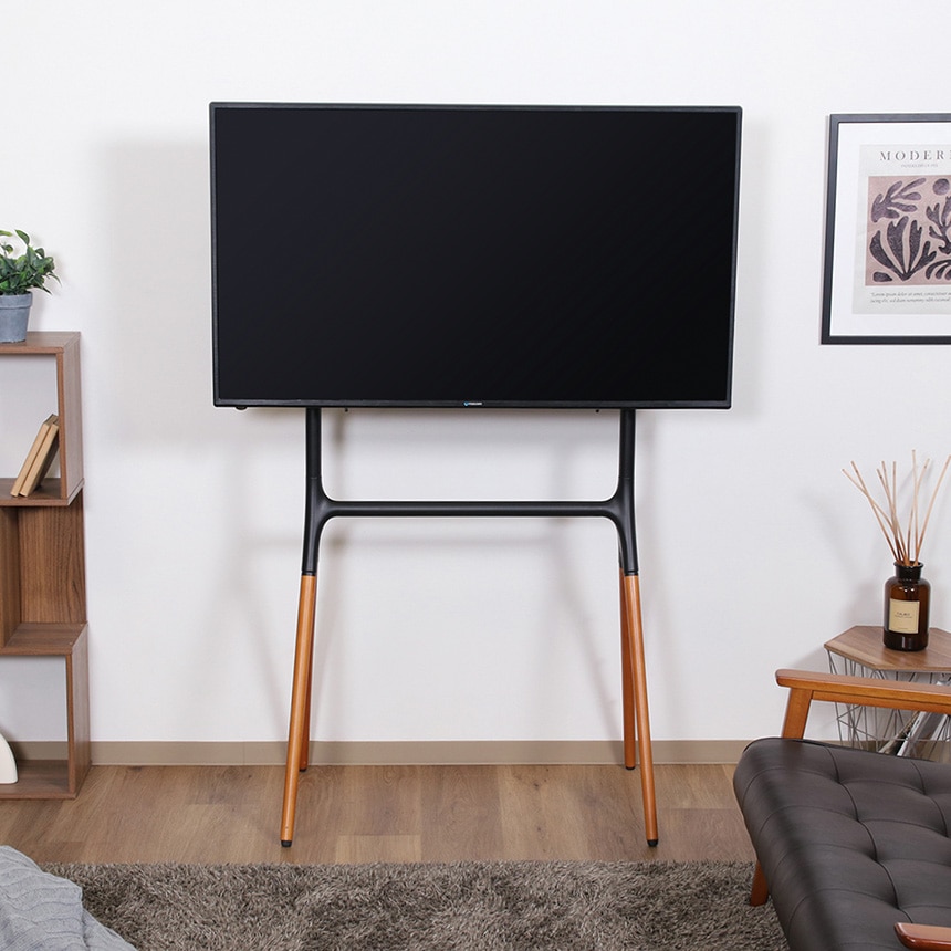 モニタースタンド おしゃれ 木製 床置き ブナ材 TVスタンド 4