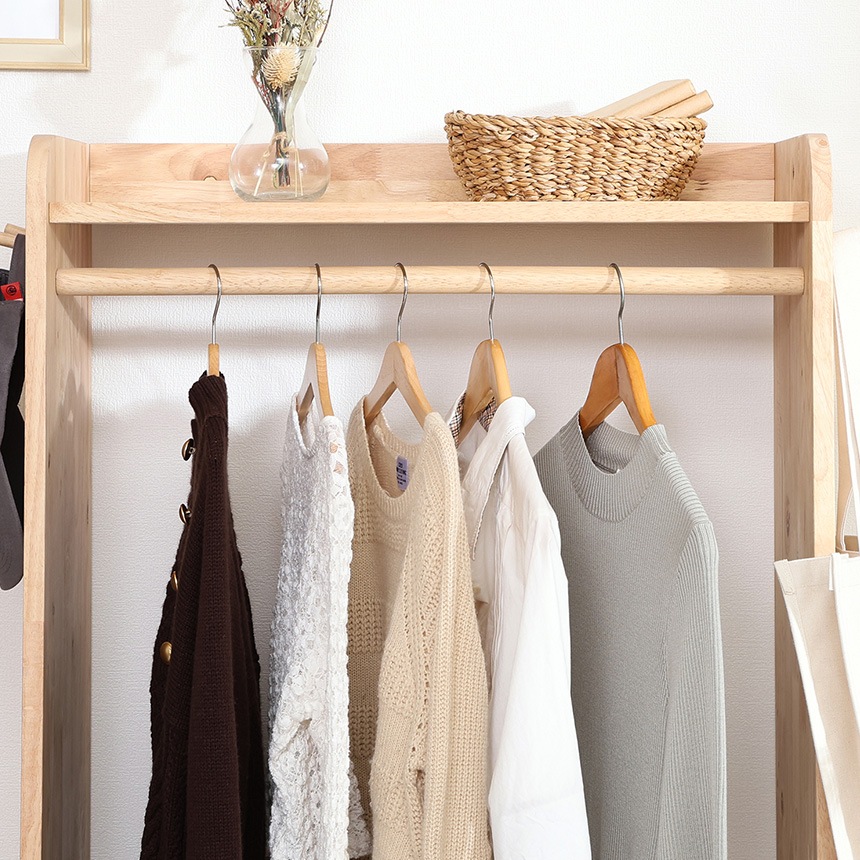 ハンガーラック 木製 おしゃれ 北欧 スリム Natural Signature 天然木