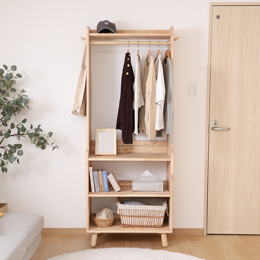 ハンガーラック 木製 おしゃれ 北欧 スリム Natural Signature 天然木