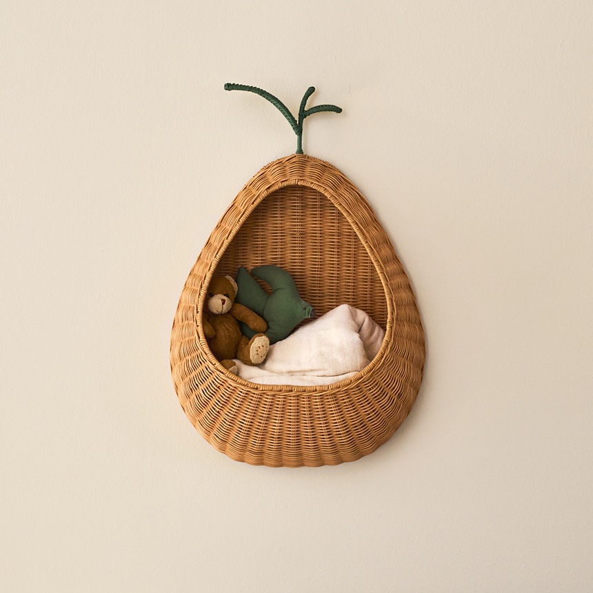 ferm living ファームリビング　小物入れ　花瓶　収納　ウォールポケット ferm LIVING ファームリビング Pear Braided 洋梨のカゴ ウォール