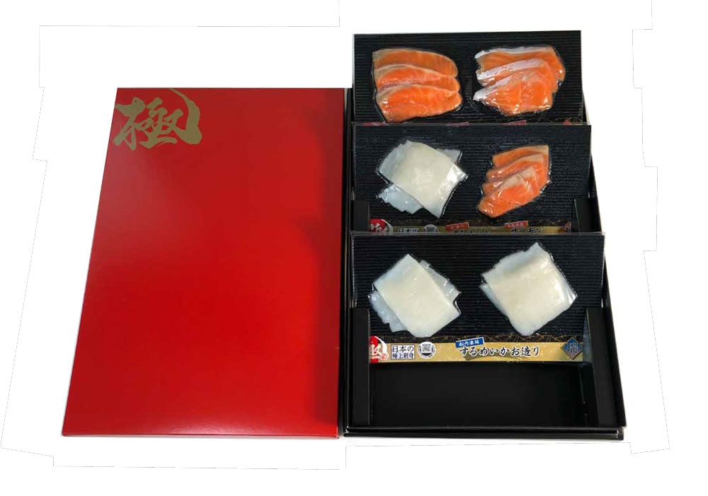 日本の極上刺し極みセット<いか・サーモン詰め合わせ>