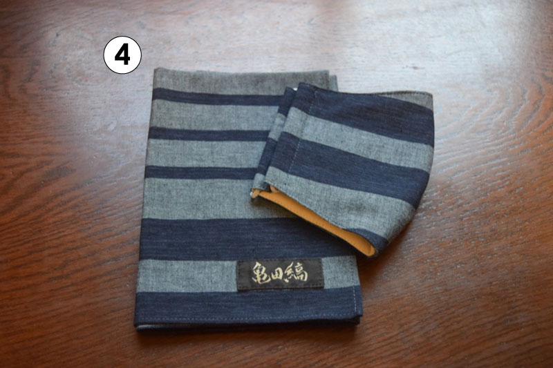 亀田縞　ハンカチ・立体マスクのセット　※6配色／2サイズ（立体マスク）