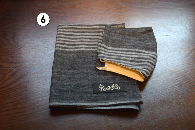 亀田縞　ハンカチ・立体マスクのセット　※6配色／2サイズ（立体マスク）