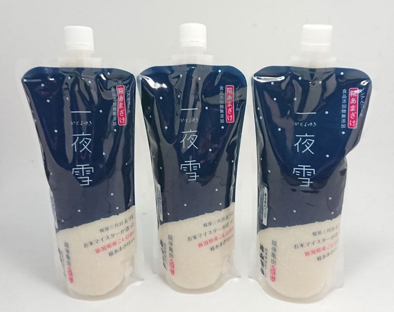 雪の麹 550g 3本 糀あまざけ一夜雪550g×3｜新潟の通販サイト「ガタ市」