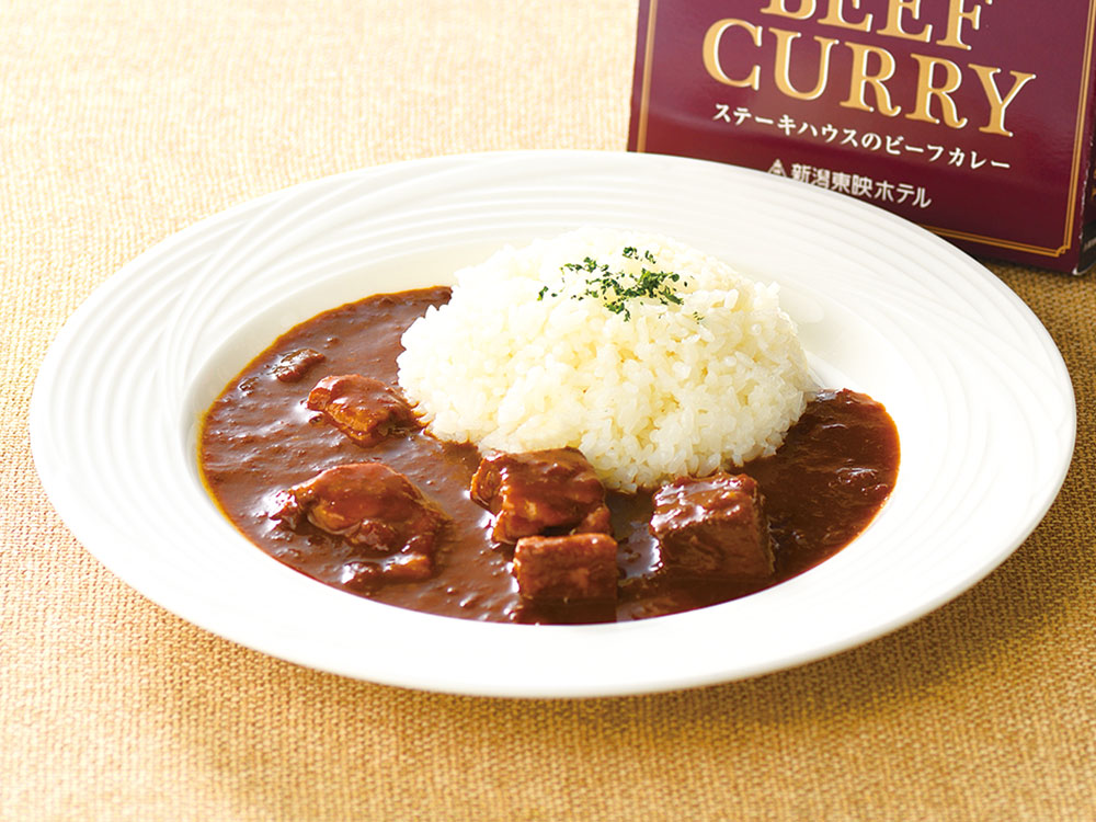 新潟県産コシヒカリ「柳都の舞・新潟古町芸妓」1kg+新潟東映ホテル ステーキハウスあづまのビーフカレー×5箱