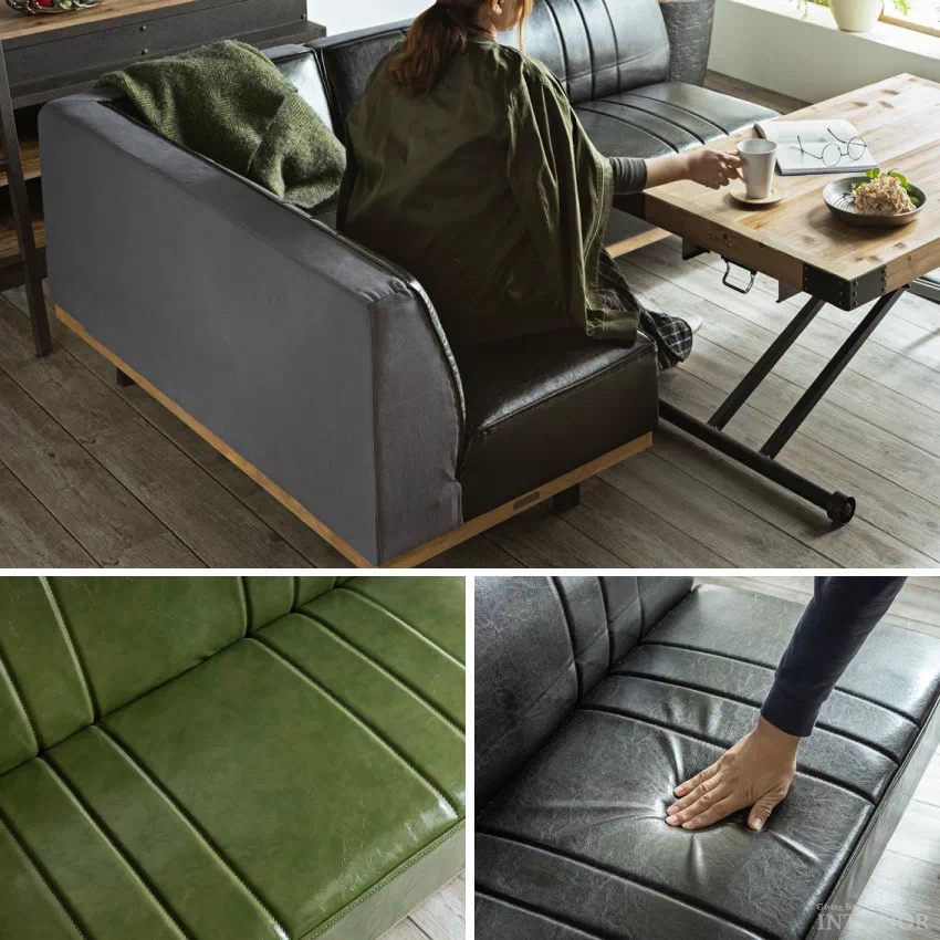 ryu 　ソファ2脚セット　B コンパクトソファベッド 2人掛け 幅90cm リクライニング 送料