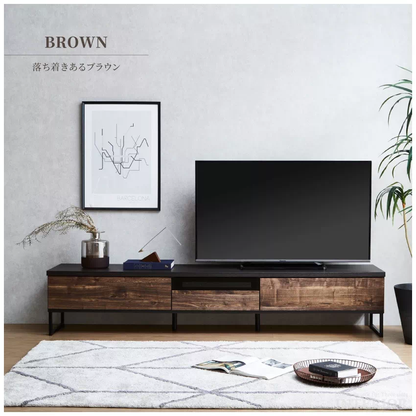 テレビ台 幅180cm おしゃれ ブラウン ナチュラル ブルックリン