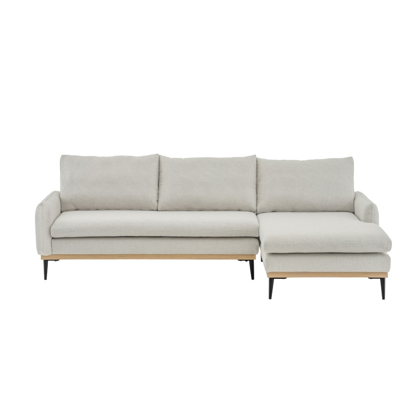 カウチ ソファ おしゃれ コーナーソファ 3人掛け モダンなブラック脚