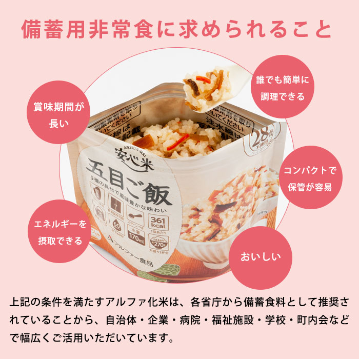 非常食アルファ米 安心米 とうもろこしご飯 100ｇ アルファー食品 [M便 