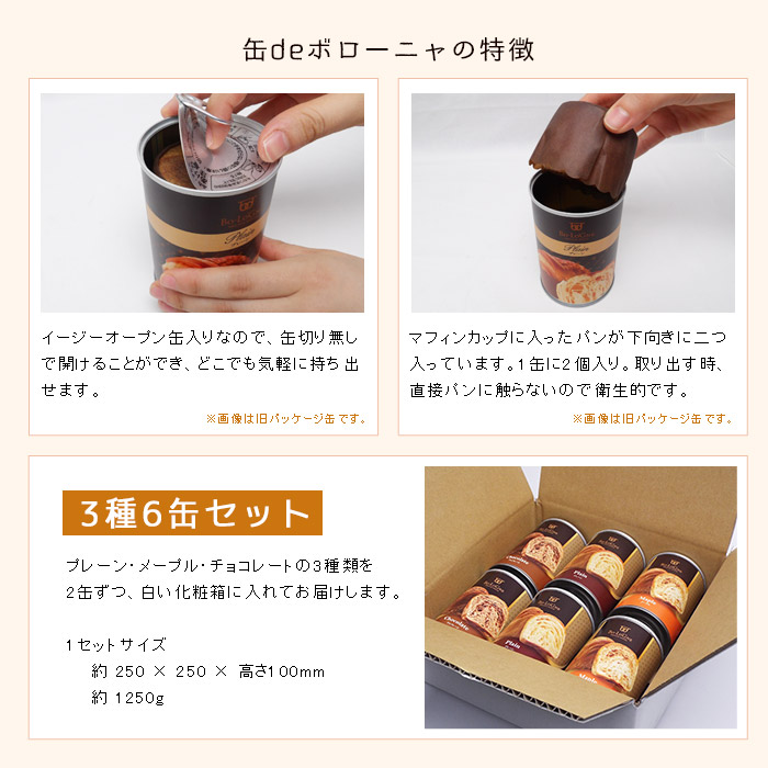 非常食 ボローニャの美味しいパンの缶詰 缶deボローニャ 3種6缶セット