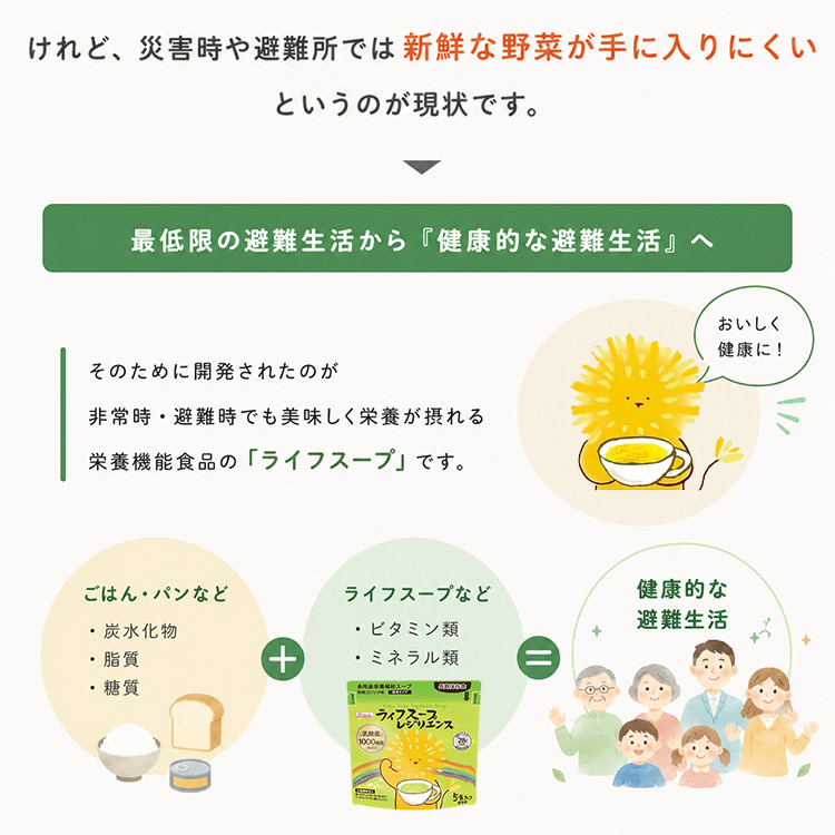 ライフスープ レジリエンス 5食入 ｜ あんしんの殿堂 防災館