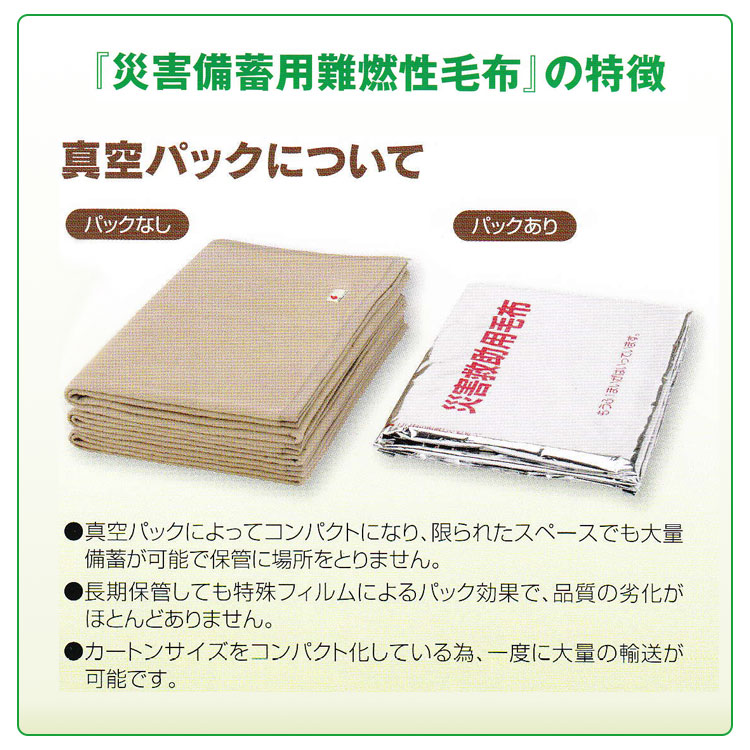 難燃ポリエステルパック毛布１０枚 パック毛布 災害備蓄用 難燃毛布 