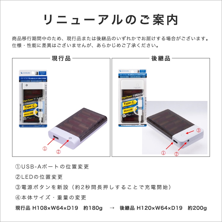 ヘラクレス リターンズ スマートフォン用電池交換式充電器 ｜ あんしん