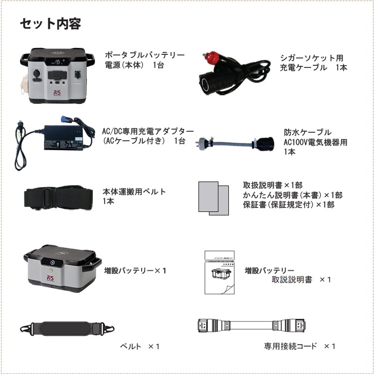 ポータブルバッテリー電源 PVS＋ 本体&増設バッテリーセット 非常用電源 三元系リチウムイオン電池 定格1200W 容量3078Wh(合計) | 防災グッズ・非常食のWEBショップ  あんしんの殿堂 防災館