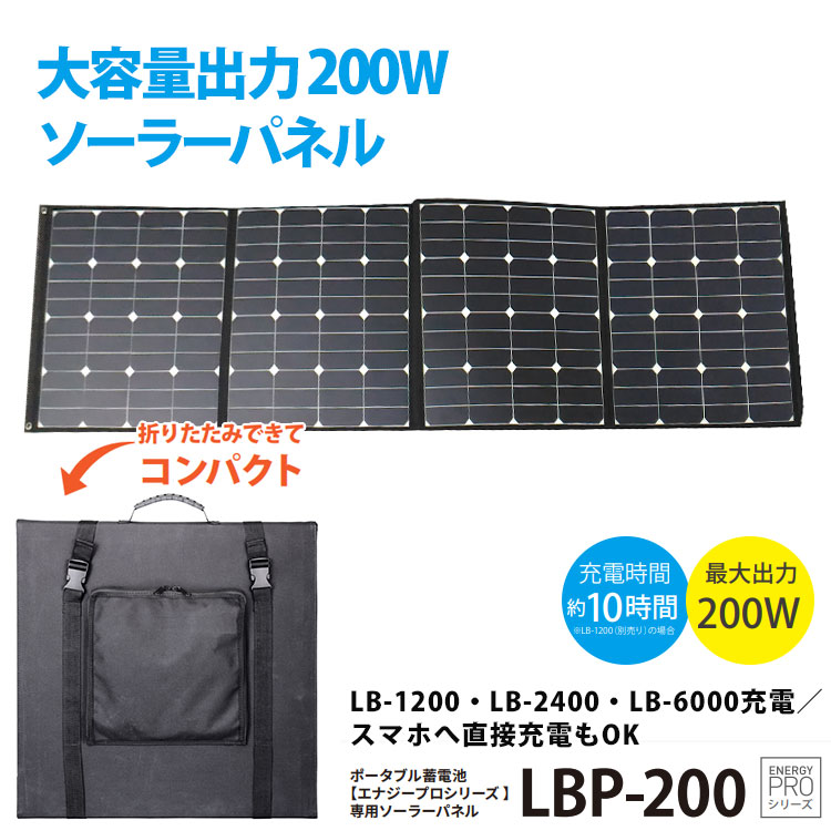 非常用電源 エナジープロ専用 ソーラーパネル 200W LBP-200 ライノ