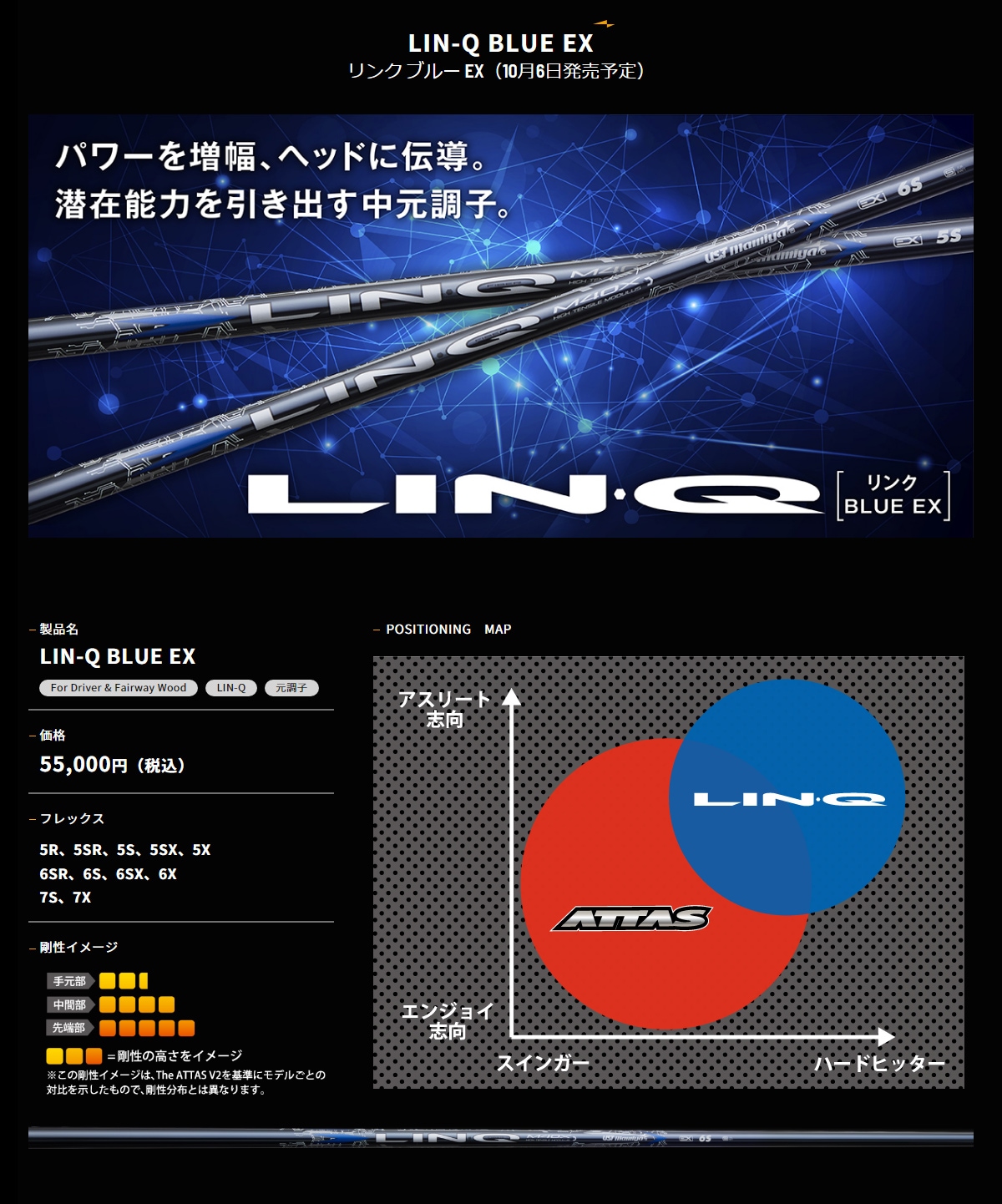 UST マミヤ LIN-Q BLUE EX（リンク ブルー EX）シャフト:RODDIO・FUSO