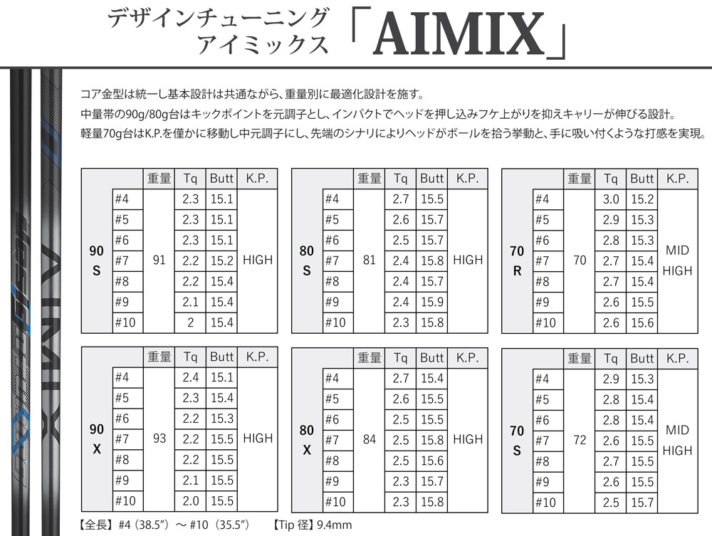 デザインチューニング AIMIX（アイミックス）アイアン用シャフト