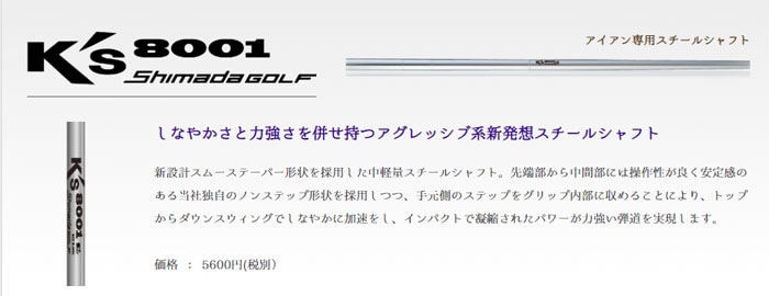 島田ゴルフ ShimadaGOLF K's 8001 5本セット