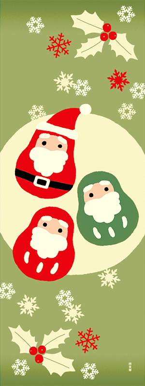 絵てぬぐい だるまサンタのクリスマス アイテム 用途で選ぶ 絵てぬぐい 絵てぬぐい てぬぐいの濱文様ネットショップ
