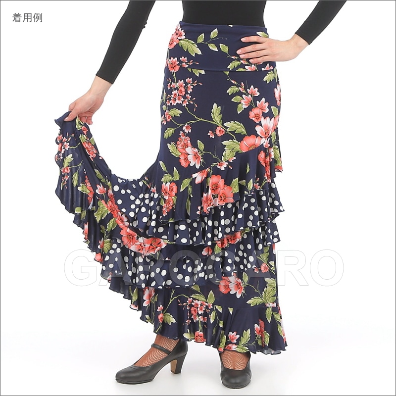 フラメンコ | スカート Capricho(カプリチョ) モデル:D5-4 花柄 婦人用