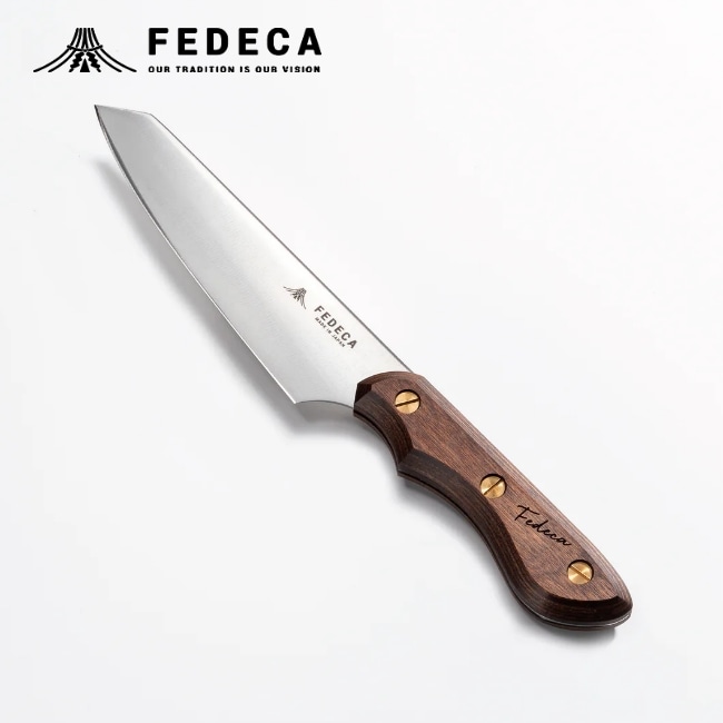 フェデカ FEDECA 三徳包丁 小 プレーンブラウン | ガレージキャンプ 