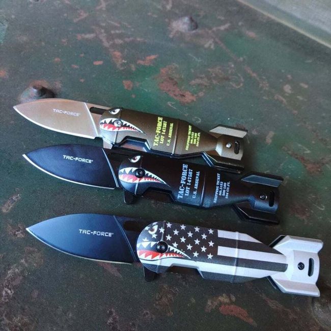 タックフォース TAC-FORCE Shark Bomb Knife Green | ガレージキャンプ