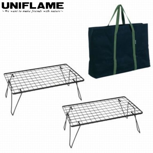 UNIFLAME ユニフレーム フィールドラック ブラック 4枚＆フィールドラック トート 5点セット(611616+683668) フィールドラック ブラック - ユニフレーム アウトドア用品総合メーカー