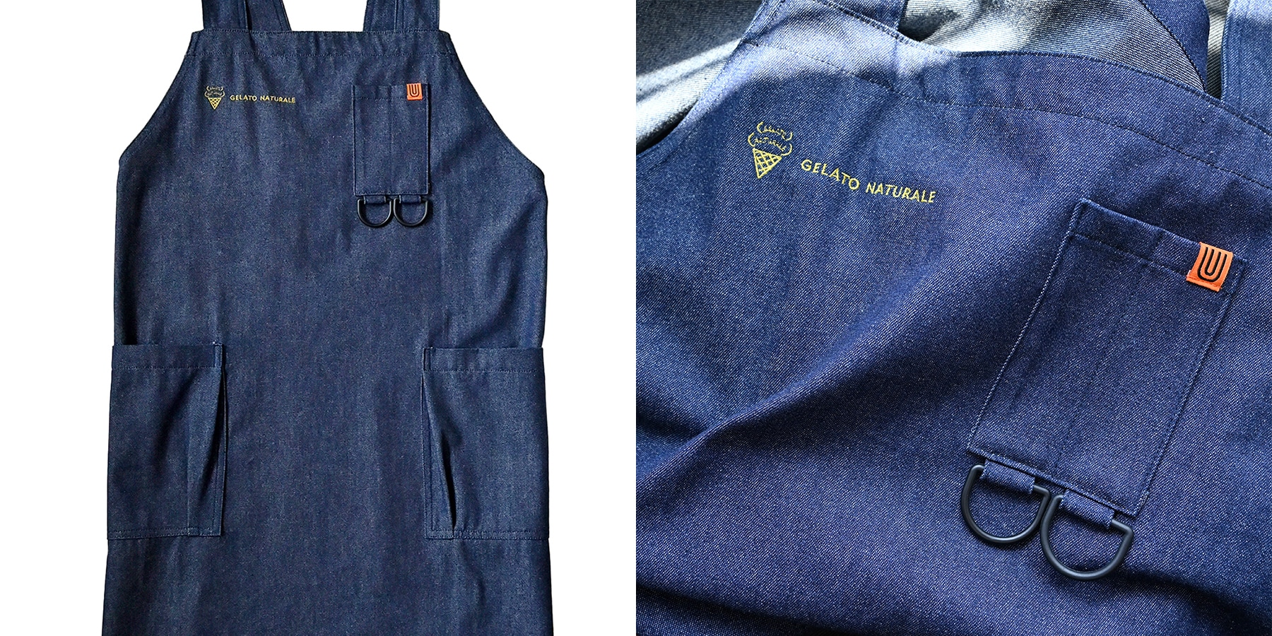 デニムエプロン インディゴ 8.5oz 日本製 綿100% 男女兼用 アウトドア