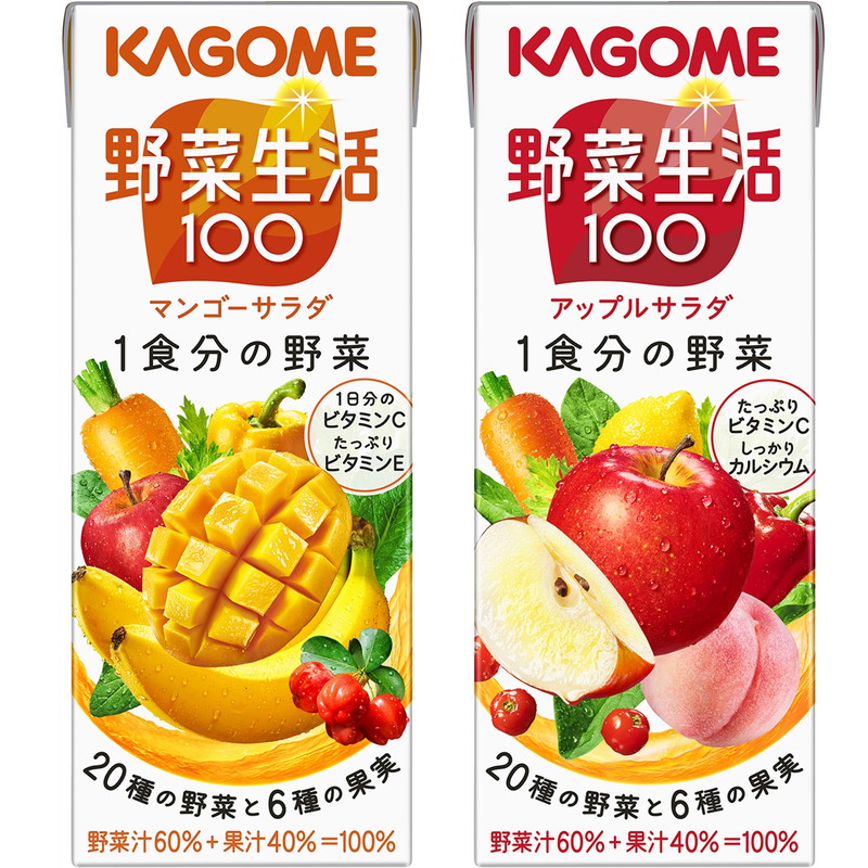 野菜生活100マンゴーサラダ＋野菜生活100アップルサラダ 各200ml×各24本計48本 | カテゴリーで選ぶ,ジュース・お茶 | ギフト百花 本店