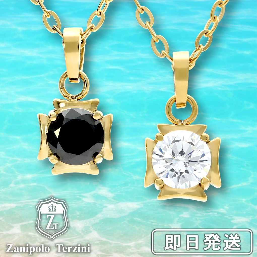 Zanipolo Terzini ザニポロタルツィーニ アイアンクロス ネックレス ジルコニア ステンレス