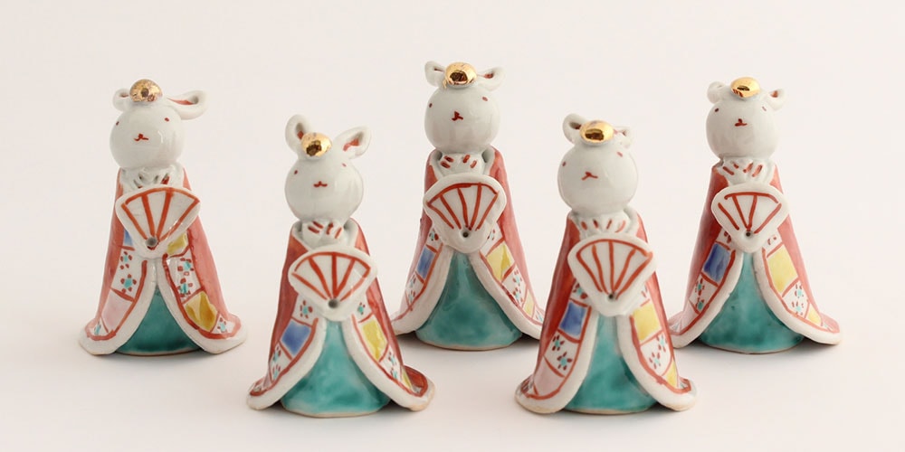 多田利子 うさぎ雛｜置物｜九谷焼のうつわ｜和食器通販 じろや