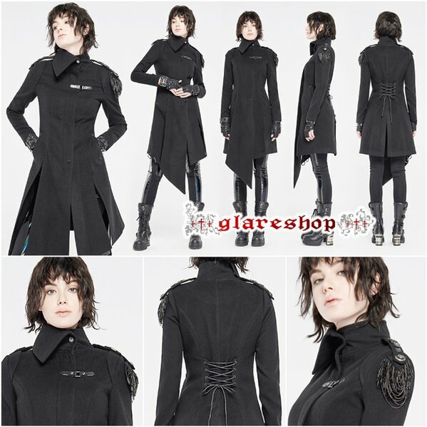 Glareshop グレアショップ 公式ストア ゴスロリ Glareshop グレアショップ Xs 4xl Jx690 ゴシック 軍服 コート 黒 レディース ゴスロリ ゴシック パンク ロック ファッション スチームパンク ヴィジュアル系 V系 モード系 コスプレ ステージ 衣装 服