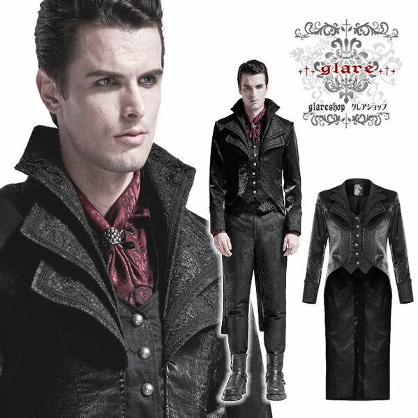 Glareshop グレアショップ 公式ストア ゴスロリ Glareshop グレアショップ M S M 5xl Jx716 ゴシック パンク ジャカード パーティー 燕尾服 コート 黒 メンズ ゴスロリ ゴシック パンク ロック ファッション スチームパンク ヴィジュアル系 V系 モード系